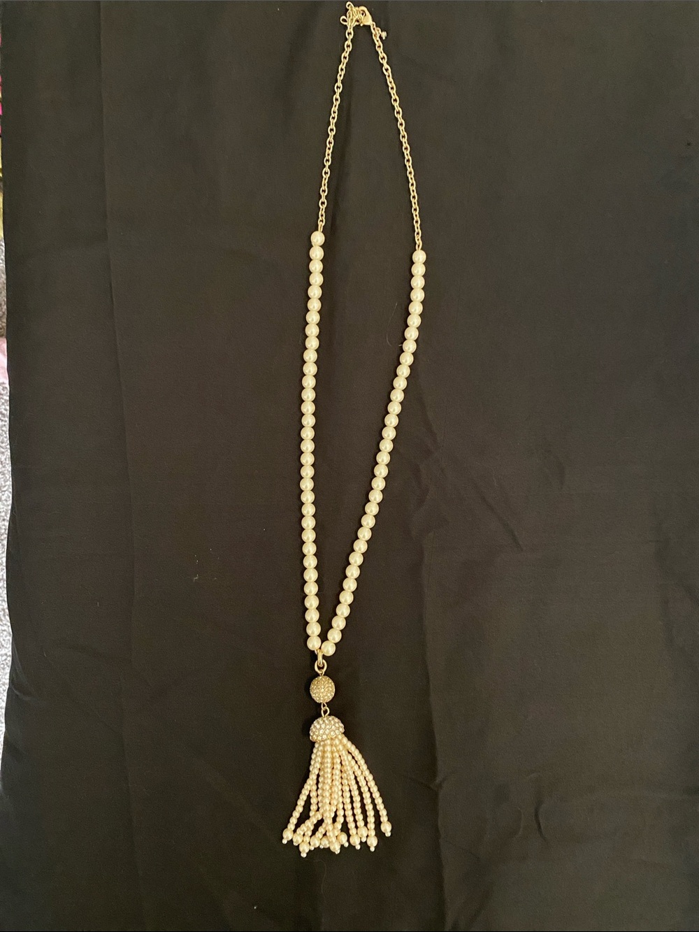 Gold Pearl Tassel Necklace - Women Jewelry